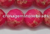 CDE2119 15.5 inches 24mm faceted round dyed sea sediment jasper beads