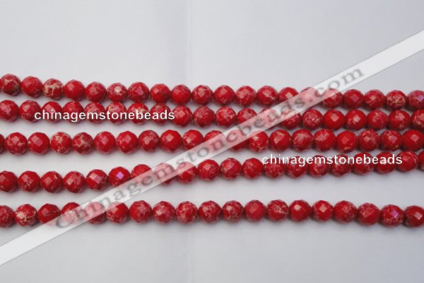 CDE2120 15.5 inches 6mm faceted round dyed sea sediment jasper beads