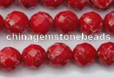 CDE2121 15.5 inches 8mm faceted round dyed sea sediment jasper beads