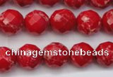 CDE2122 15.5 inches 10mm faceted round dyed sea sediment jasper beads