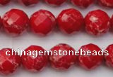 CDE2123 15.5 inches 12mm faceted round dyed sea sediment jasper beads