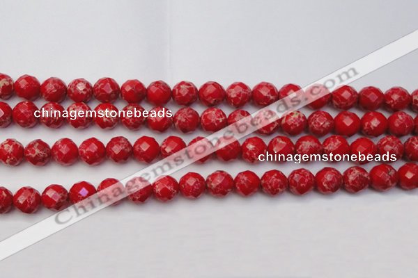 CDE2123 15.5 inches 12mm faceted round dyed sea sediment jasper beads