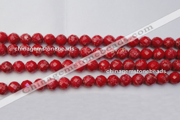 CDE2124 15.5 inches 14mm faceted round dyed sea sediment jasper beads