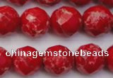 CDE2125 15.5 inches 16mm faceted round dyed sea sediment jasper beads