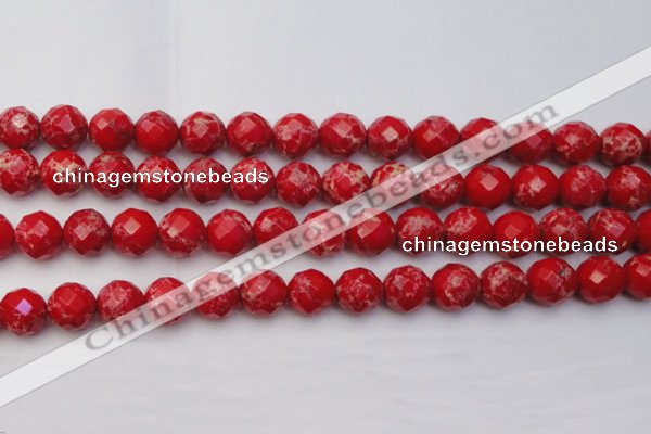 CDE2125 15.5 inches 16mm faceted round dyed sea sediment jasper beads