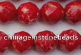 CDE2126 15.5 inches 18mm faceted round dyed sea sediment jasper beads