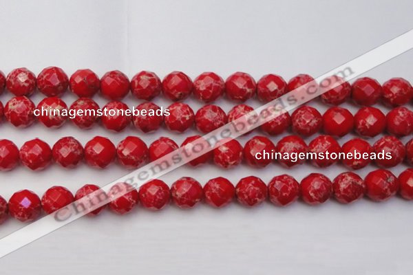 CDE2126 15.5 inches 18mm faceted round dyed sea sediment jasper beads