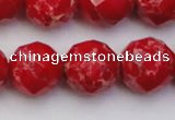 CDE2127 15.5 inches 20mm faceted round dyed sea sediment jasper beads