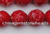 CDE2128 15.5 inches 22mm faceted round dyed sea sediment jasper beads