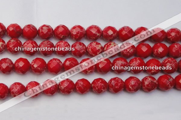 CDE2128 15.5 inches 22mm faceted round dyed sea sediment jasper beads