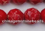 CDE2129 15.5 inches 24mm faceted round dyed sea sediment jasper beads