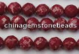 CDE2130 15.5 inches 6mm faceted round dyed sea sediment jasper beads