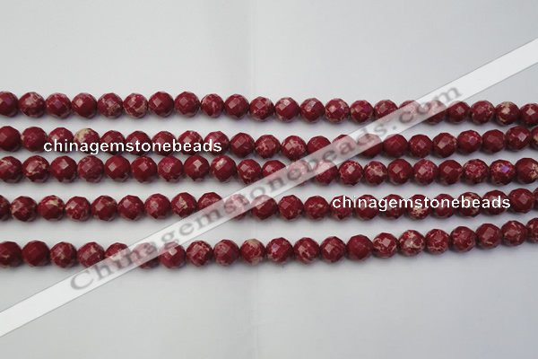 CDE2130 15.5 inches 6mm faceted round dyed sea sediment jasper beads