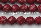 CDE2132 15.5 inches 10mm faceted round dyed sea sediment jasper beads