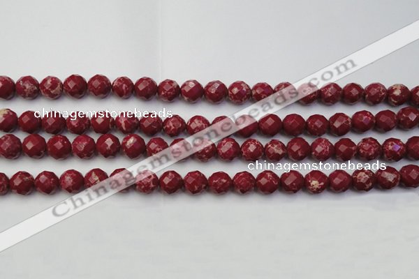 CDE2132 15.5 inches 10mm faceted round dyed sea sediment jasper beads