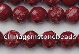 CDE2133 15.5 inches 12mm faceted round dyed sea sediment jasper beads