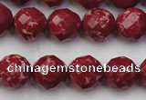 CDE2134 15.5 inches 14mm faceted round dyed sea sediment jasper beads