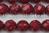 CDE2135 15.5 inches 16mm faceted round dyed sea sediment jasper beads