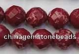 CDE2136 15.5 inches 18mm faceted round dyed sea sediment jasper beads