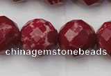 CDE2139 15.5 inches 24mm faceted round dyed sea sediment jasper beads