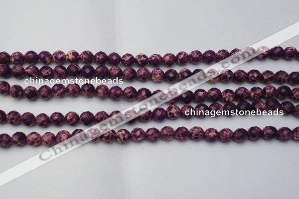 CDE2140 15.5 inches 6mm faceted round dyed sea sediment jasper beads