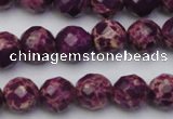 CDE2142 15.5 inches 10mm faceted round dyed sea sediment jasper beads