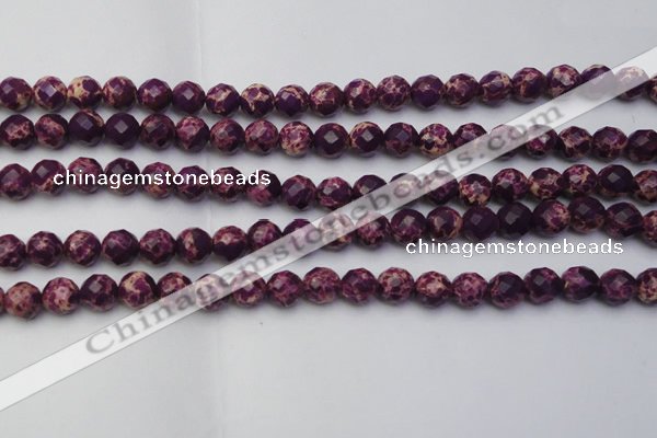 CDE2142 15.5 inches 10mm faceted round dyed sea sediment jasper beads