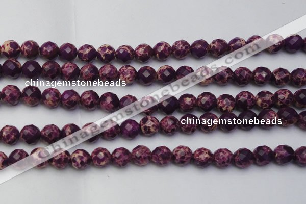 CDE2145 15.5 inches 16mm faceted round dyed sea sediment jasper beads