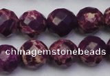 CDE2146 15.5 inches 18mm faceted round dyed sea sediment jasper beads