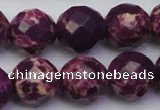 CDE2148 15.5 inches 22mm faceted round dyed sea sediment jasper beads
