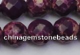 CDE2149 15.5 inches 24mm faceted round dyed sea sediment jasper beads