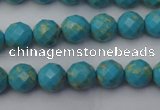 CDE2150 15.5 inches 6mm faceted round dyed sea sediment jasper beads