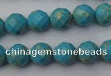 CDE2151 15.5 inches 8mm faceted round dyed sea sediment jasper beads