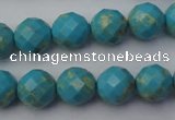 CDE2152 15.5 inches 10mm faceted round dyed sea sediment jasper beads