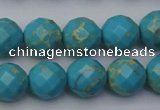 CDE2155 15.5 inches 16mm faceted round dyed sea sediment jasper beads