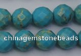 CDE2156 15.5 inches 18mm faceted round dyed sea sediment jasper beads