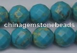 CDE2157 15.5 inches 20mm faceted round dyed sea sediment jasper beads