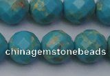 CDE2158 15.5 inches 22mm faceted round dyed sea sediment jasper beads