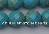 CDE2159 15.5 inches 24mm faceted round dyed sea sediment jasper beads