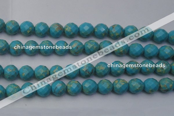 CDE2159 15.5 inches 24mm faceted round dyed sea sediment jasper beads