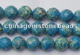 CDE2160 15.5 inches 6mm faceted round dyed sea sediment jasper beads