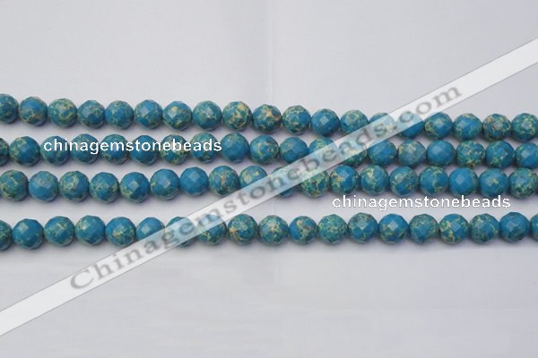 CDE2161 15.5 inches 8mm faceted round dyed sea sediment jasper beads