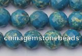 CDE2162 15.5 inches 10mm faceted round dyed sea sediment jasper beads