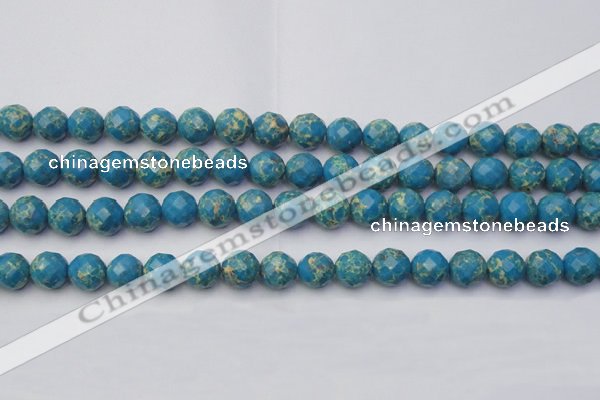 CDE2162 15.5 inches 10mm faceted round dyed sea sediment jasper beads