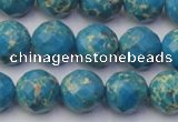 CDE2163 15.5 inches 12mm faceted round dyed sea sediment jasper beads