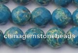 CDE2165 15.5 inches 16mm faceted round dyed sea sediment jasper beads