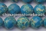 CDE2166 15.5 inches 18mm faceted round dyed sea sediment jasper beads