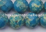 CDE2168 15.5 inches 22mm faceted round dyed sea sediment jasper beads