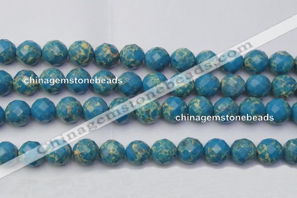 CDE2168 15.5 inches 22mm faceted round dyed sea sediment jasper beads