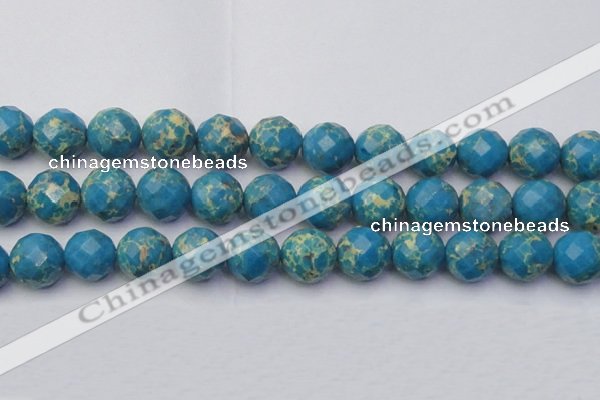 CDE2169 15.5 inches 24mm faceted round dyed sea sediment jasper beads